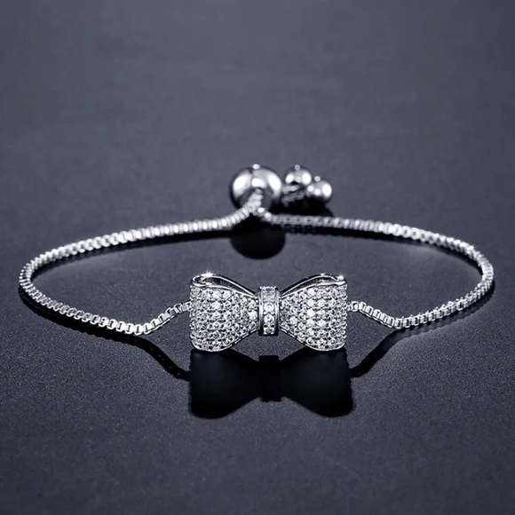 🆕New Gold Plated Crystal Bow Adjustable Bracelet & Bangle - Picture 8 of 10